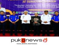 H.Mawardi Yahya Membuka Rakorda Pemadam Kebakaran dan Penandatanganan Kesepakatan Bersama Pemerintah Kab/Kota se-Sumatera Selatan