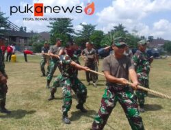 Memeriahkan HUT RI ke 78 Anggota Koramil 402-07/Indralaya Kodim 0402/OKI-OI meraih Juara 1 lomba Tarik Tambang