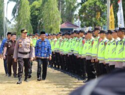 Kawal Pemilu, Polres OKI Gelar Pasukan Operasi Mantap Brata Musi 2023-2024