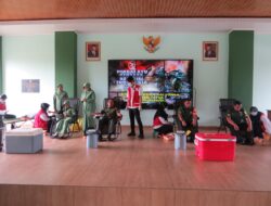 Meriahkan HUT TNI Ke 79 Kodim OKI Gelar Bakti Kesehatan Donor Darah