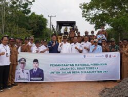 Pj. Bupati OKI Cek Perbaikan Jalan yang Manfaatkan Bongkaran Tol