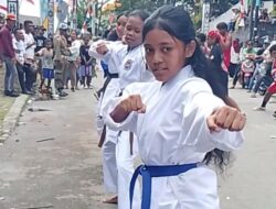 HUT RI ke-80, Inkanas Fakfak Tampilkan Aksi Karateka di Karnaval Merdeka