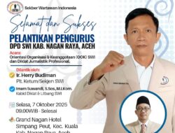 Plt Ketum Sekaligus Sekjen SWI Lantik DPD SWI Nagan Raya, Aceh