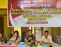 Mengapa Negara Perlu Dibela? Ini Materi Sosialisasi Kasi Ter Korem 182/JO di Distrik Kayauni Fakfak