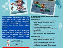 Meriahkan HUT ke-125 Kota Fakfak, Dinas Perikanan dan Kelautan Gelar Lomba Pancing dan Balap Dayung Sampan