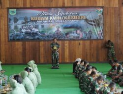 Syukuran HUT Kodam XVIII/Kasuari: Korem 182/JO Nikmati Kebersamaan Lewat Makan Bersama