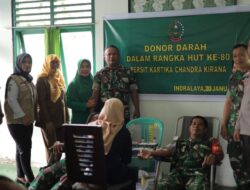Kodim 0402/OKI-OI Gelar Donor Darah Peringati HUT ke-80 Persit