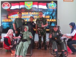 “Setetes Darah Selamatkan Seribu Jiwa”, Kodim 0402/OKI-OI Gelar Donor Darah HUT ke-80 Persit KCK