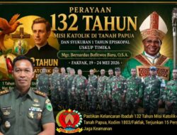 Peringatan 132 Tahun Misi Katolik di Papua Berlangsung Kondusif, Kodim 1803/Fakfak Terjunkan 15 Personel Pengamanan
