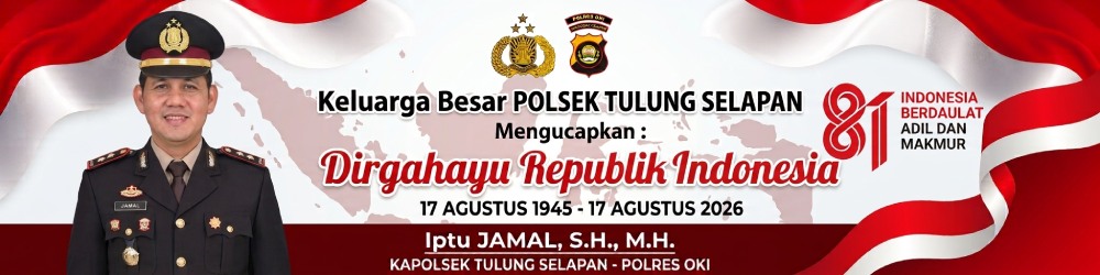 banner ucapan HUT RI Polsek Tulung Selapan