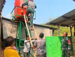 Air Bersih untuk Warga, Satgas TMMD ke-129 Pasang Toren di RT 07