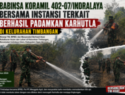 Babinsa Koramil 402-07/Indralaya Bersama Instansi Terkait Berhasil Padamkan Karhutla di Kelurahan Timbangan