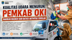 Kualitas Udara Menurun, Pemkab OKI Bagikan Masker dan Batasi Aktivitas Sekolah