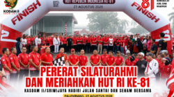 Pererat Silaturahmi dan Meriahkan HUT RI ke-81, Kasdam II/Sriwijaya Hadiri Jalan Santai dan Senam Bersama
