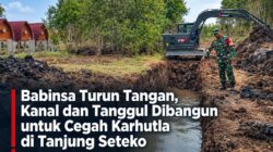 Babinsa Turun Tangan, Kanal dan Tanggul Dibangun untuk Cegah Karhutla di Tanjung Seteko