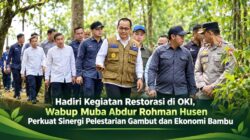 Hadiri Kegiatan Restorasi di OKI, Wabup Muba Abdur Rohman Husen Perkuat Sinergi Pelestarian Gambut dan Ekonomi Bambu