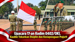 Upacara 17-an Kodim 0402/OKI, Kasdim Tekankan Disiplin dan Kesiapsiagaan Prajurit