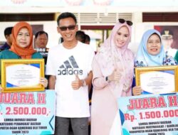 Wabup Yudha dan Ketua GOW OKU Timur Ikuti Senam Bersama dan Serahkan Hadiah Lomba Inovasi Daerah 2023