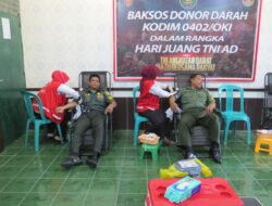 Peringati Hari Juang TNI AD, Kodim 0402/OKI Gelar Baksos Donor Darah