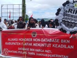 Tuntut Kejelasan Status Kepegawaian Mereka, Aliansi Honorer Non-Database Gelar Aksi Damai di Depan Gedung DPRD Fakfak