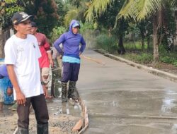 Dana Desa Rp 58 Juta ‘Sulap’ Jalan Rusak Jadi Mulus, Warga Bumi Asih Palas Kompak Gotong Royong Rabat Beton