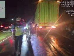 Gerak Cepat, Satlantas Polres Banyuasin Evakuasi Kecelakaan Beruntun di Jalintim Palembang-Betung KM 36