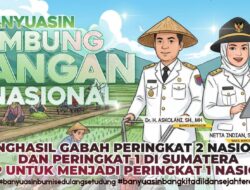 Selamat dan Sukses! Kabupaten Banyuasin Jadi Lumbung Pangan Nomor 2 Nasional