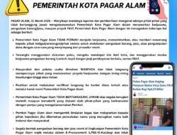 Wapada Modus Kerjasama Pihak Ketiga Mengatasnamakan Pemerintah Kota Pagar Alam