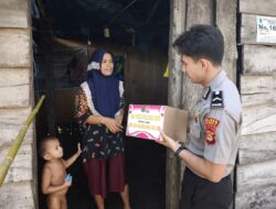 Sambut HUT Bhayangkara ke-80, Polres OKI Gelar Baksos dan Bakti Religi, Salurkan 100 Paket Sembako