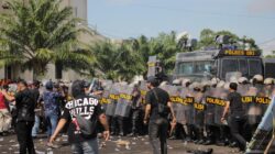 Aksi Cepat Personel Gabungan dalam Simulasi Sispamkota Polda Sumsel di Kabupaten OKI