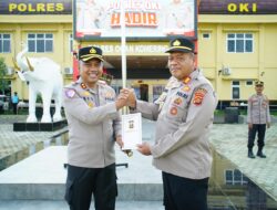 Polres OKI Gelar Apel Pelepasan AKP Afrizal, Kapolsek Kayuagung Purna Bakti Usai 35 Tahun Mengabdi