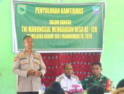 Satgas TMMD Ke-128 Kodim 1801/Manokwari Gelar Penyuluhan Kamtibmas di Kampung Tanah Rubuh