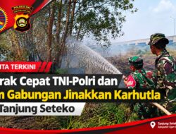 Gerak Cepat TNI-Polri dan Tim Gabungan Jinakkan Karhutla di Tanjung Seteko
