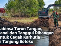 Babinsa Turun Tangan, Kanal dan Tanggul Dibangun untuk Cegah Karhutla di Tanjung Seteko
