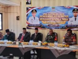 Danramil 11/Pebayuran Hadiri Pengambilan Sumpah 12 Pj Kades, Tekankan Sinergi TNI-Polri