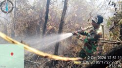 Babinsa dan Tim Gabungan Bergerak Cepat Tangani Karhutla di Pulu Beruang