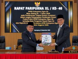 DPRD Ogan Ilir Gelar Paripurna XL, Bupati Sampaikan Nota Pengantar Perubahan APBD 2026