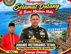 KMK Fakfak Sambut Danrem 182/JO Kolonel Johanis Tethool, Harapkan Amanah Berjalan Lancar