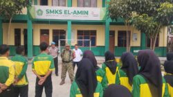Babinsa Sambangi SMK El Amiin, Siswa Diingatkan Bahaya Tawuran dan Obat Terlarang
